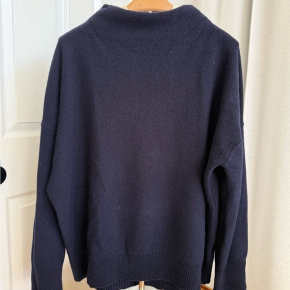 $428 Vince Plush Cashmere Funnel Neck Sweater in Coastal Blue Navy size XL - Picture 5 of 7